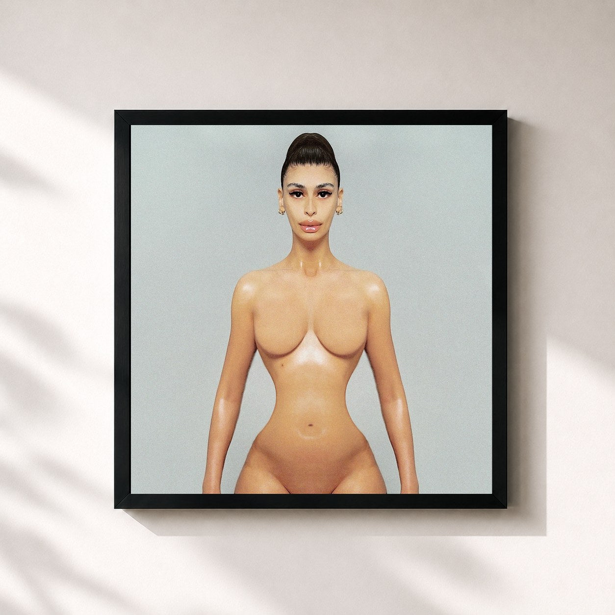 #noir Tableau carré de l'album Raving Dahlia de Sevdaliza, cadre noir 32x32 cm