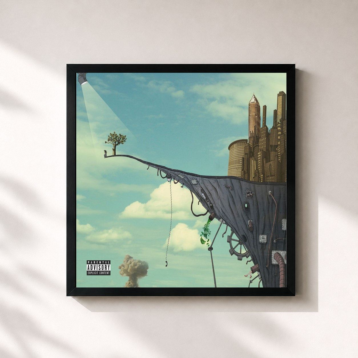 #noir Tableau carré de l'album General Admission de mgk, cadre noir 32x32 cm