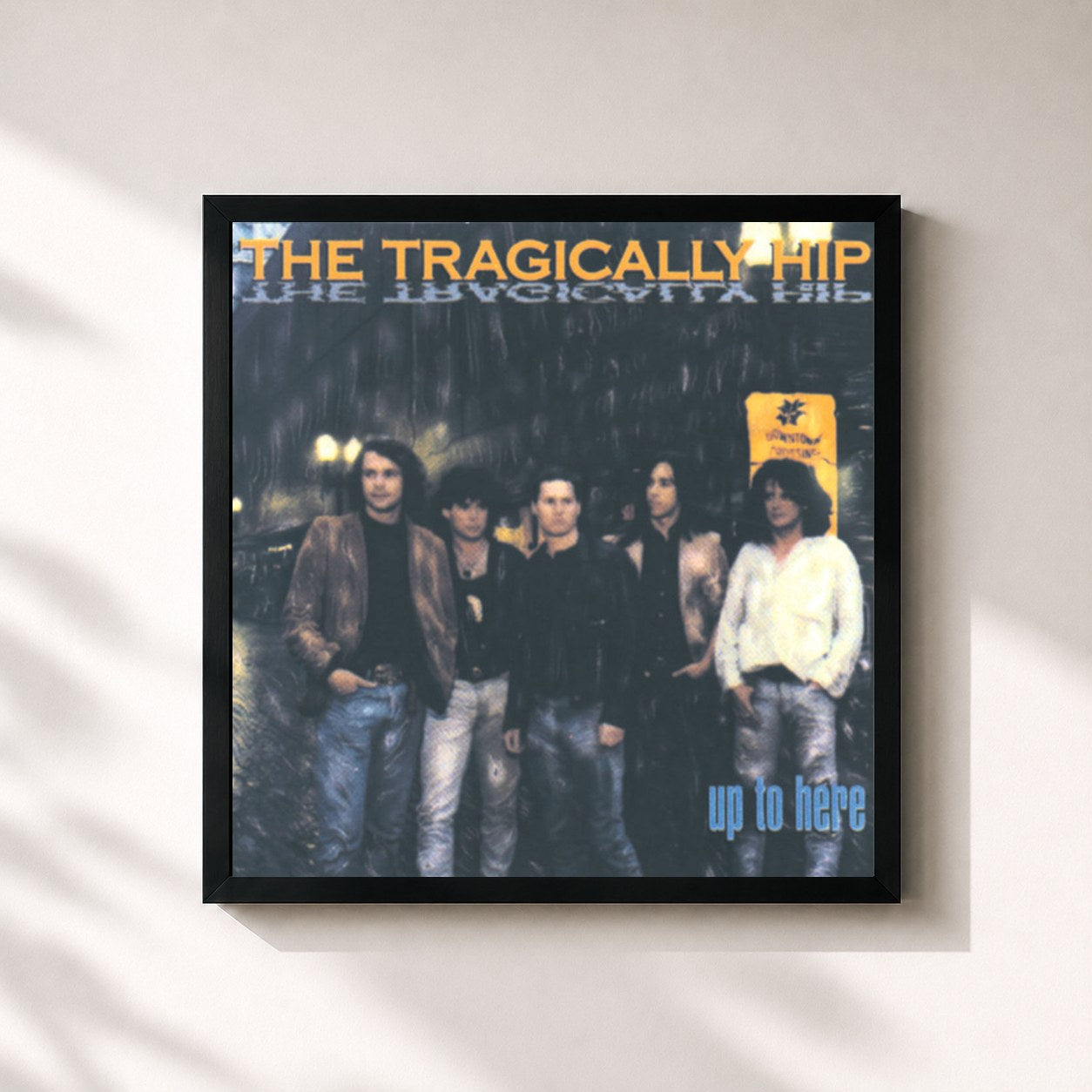 #noir Tableau carré de l'album Up To Here de The Tragically Hip, cadre noir 32x32 cm