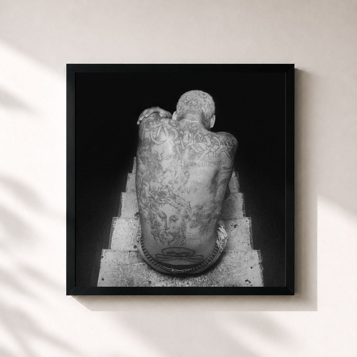 #noir Tableau carré de l'album FOREVER de EKKSTACY, cadre noir 32x32 cm