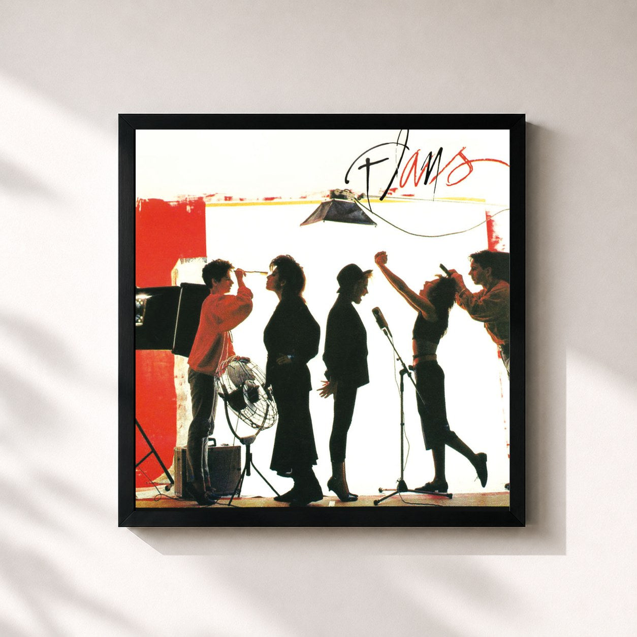 #noir Tableau carré de l'album Flans de Flans, cadre noir 32x32 cm