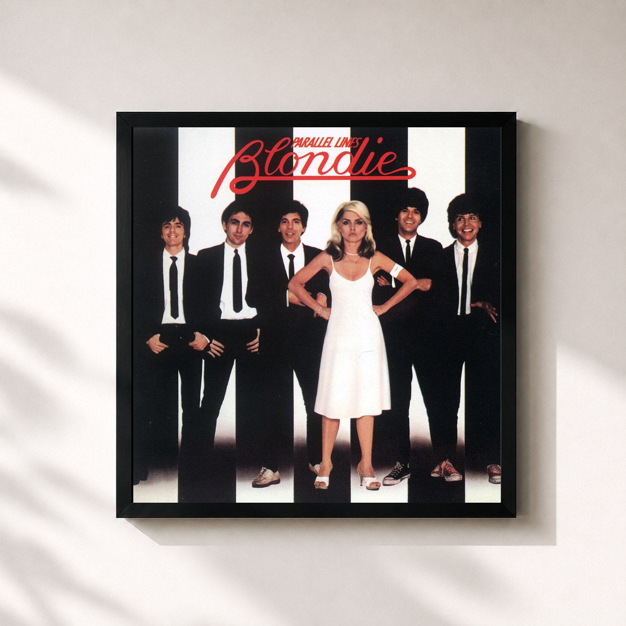 #noir Tableau carré de l'album Parallel Lines de Blondie, cadre noir 32x32 cm