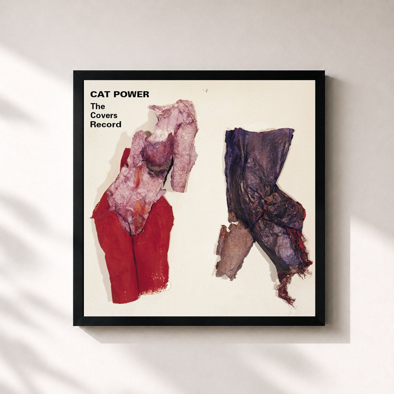 #noir Tableau carré de l'album The Covers Record de Cat Power, cadre noir 32x32 cm