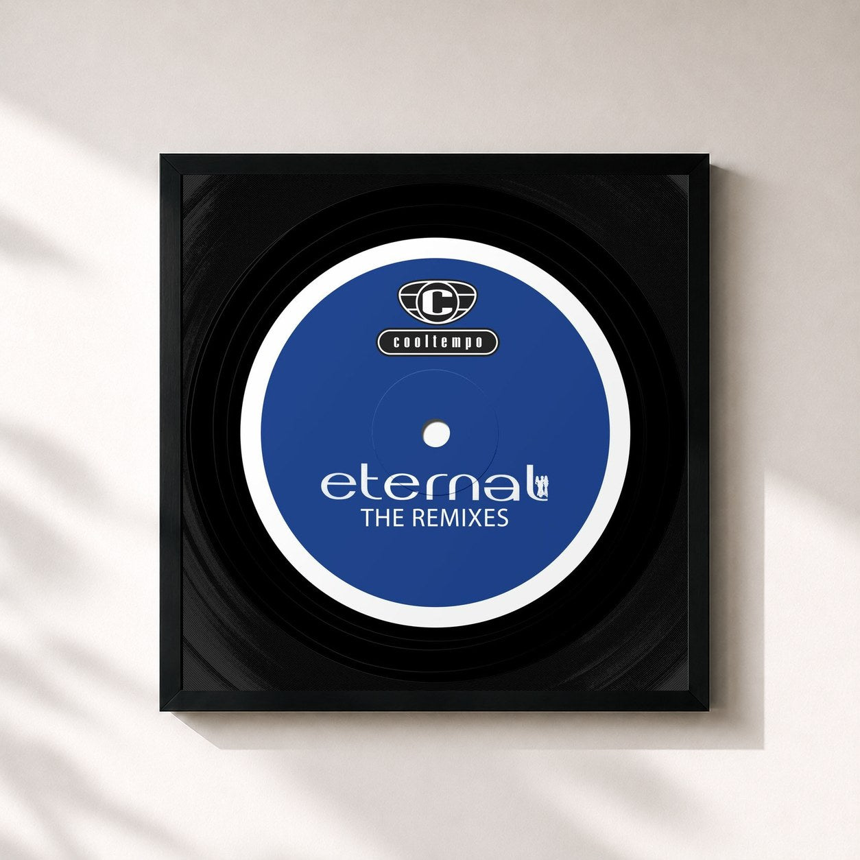 #noir Tableau carré de l'album The Remixes de Eternal, cadre noir 32x32 cm