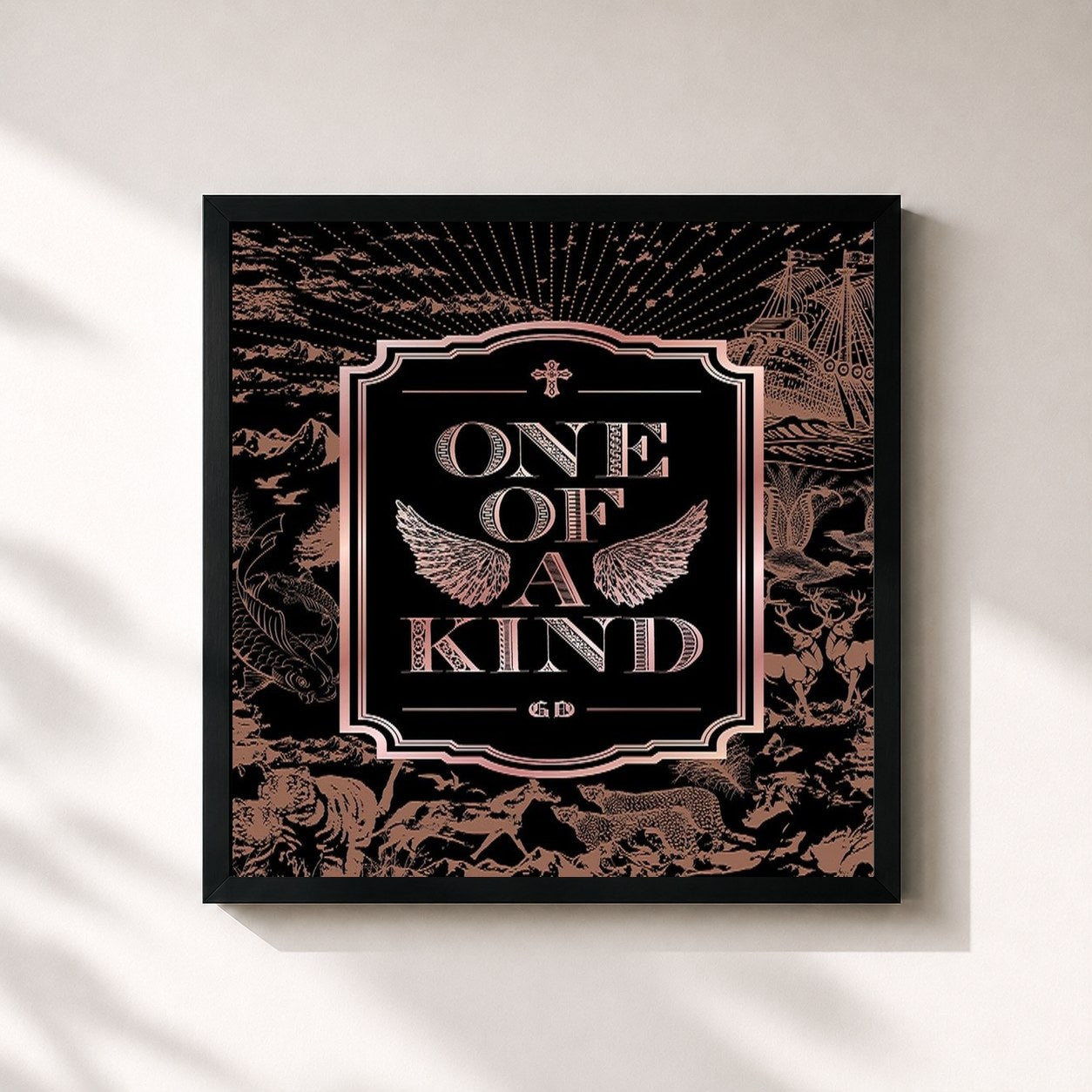 #noir Tableau carré de l'album One of a Kind de G-DRAGON, cadre noir 32x32 cm