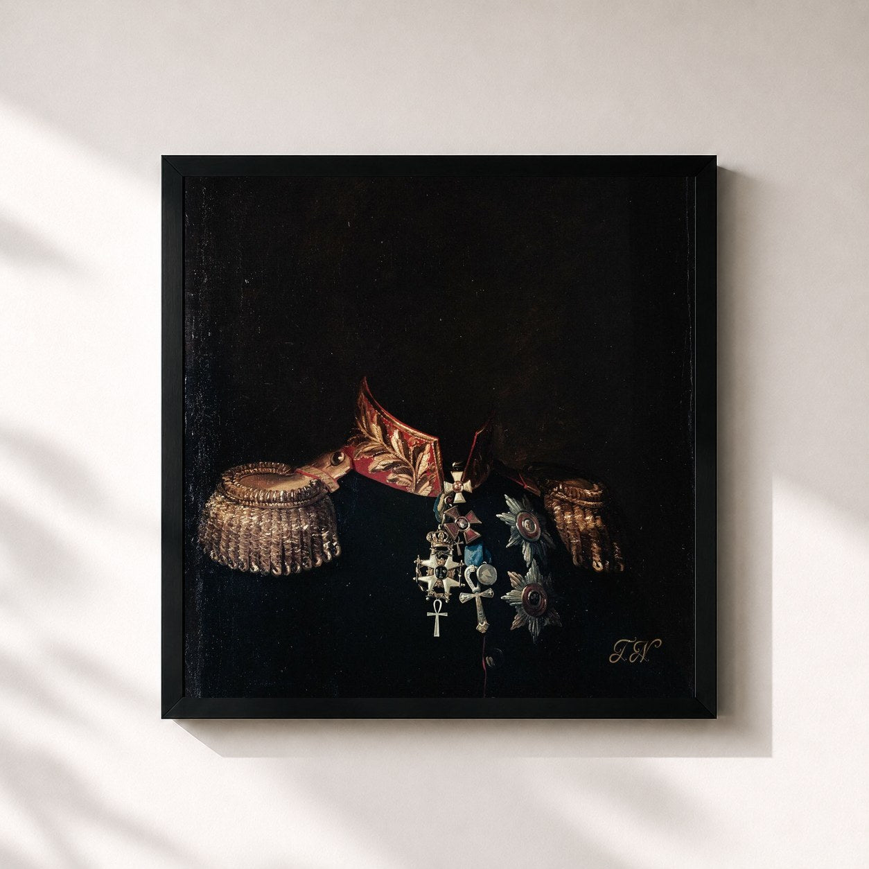 #noir Tableau carré de l'album TSAR NOIR de Osirus Jack, cadre noir 32x32 cm