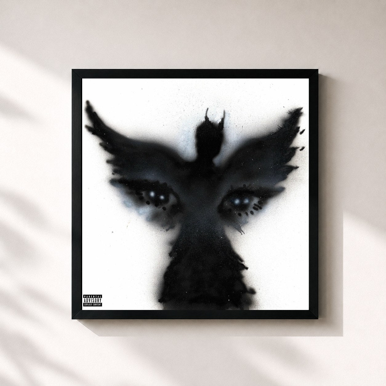 #noir Tableau carré de l'album Grit & Grace de Rich Amiri, cadre noir 32x32 cm