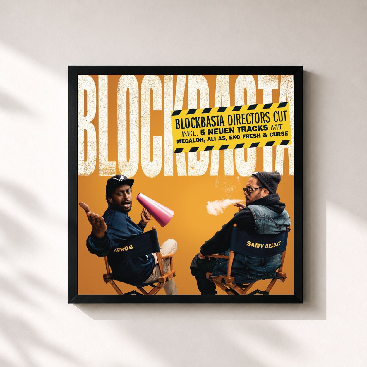 #noir Tableau carré de l'album Blockbasta Directors Cut de ASD, cadre noir 32x32 cm