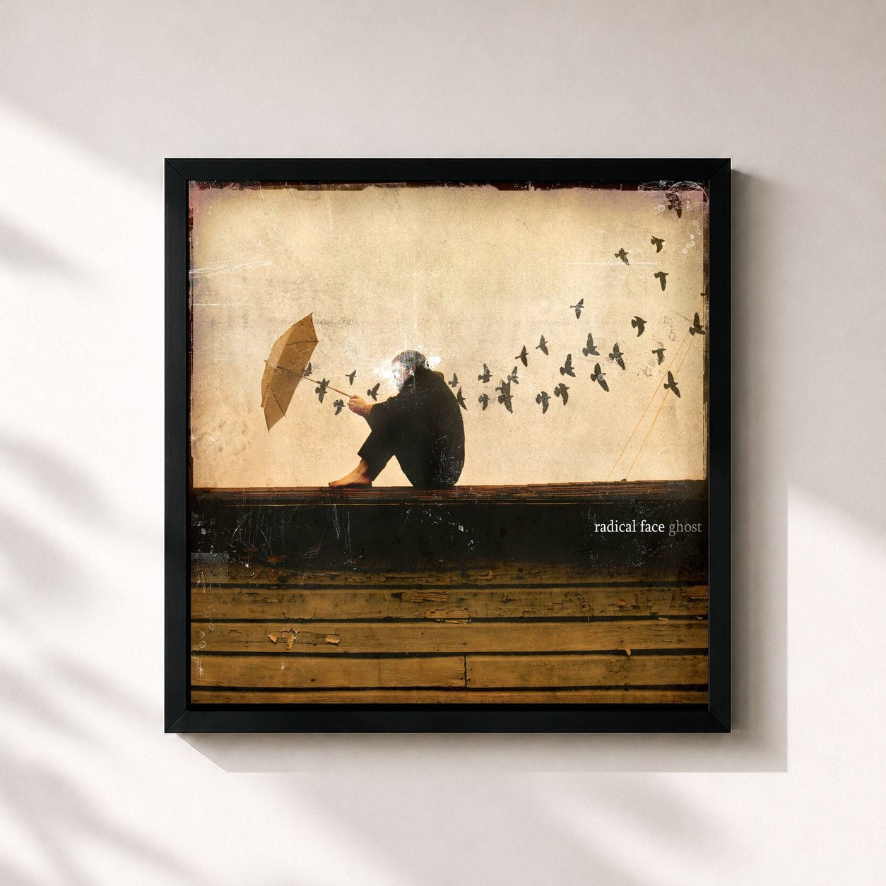 #noir Tableau carré de l'album Ghost (Anniversary Edition) de Radical Face, cadre noir 32x32 cm