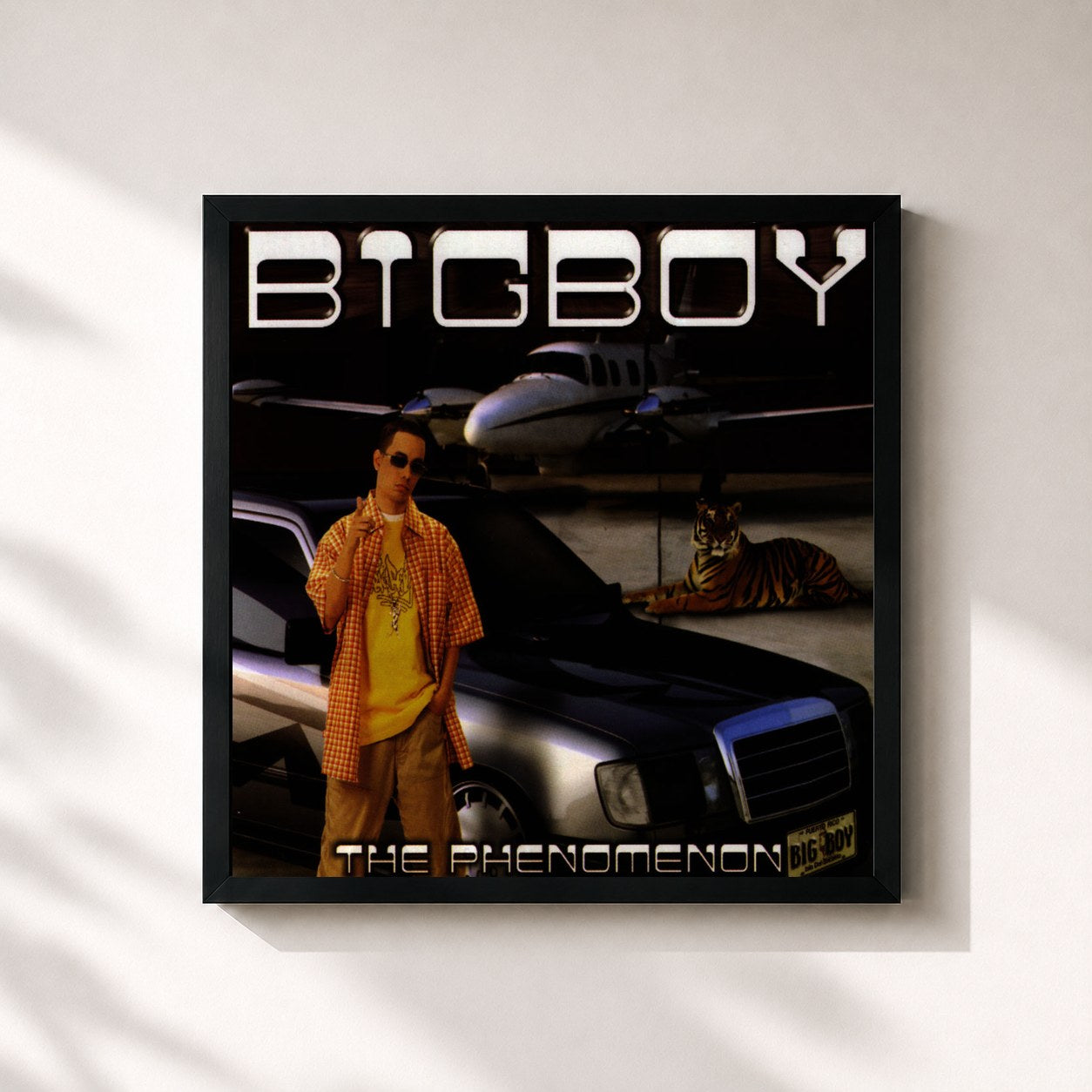 #noir Tableau carré de l'album The Phenomenon de Big Boy, cadre noir 32x32 cm
