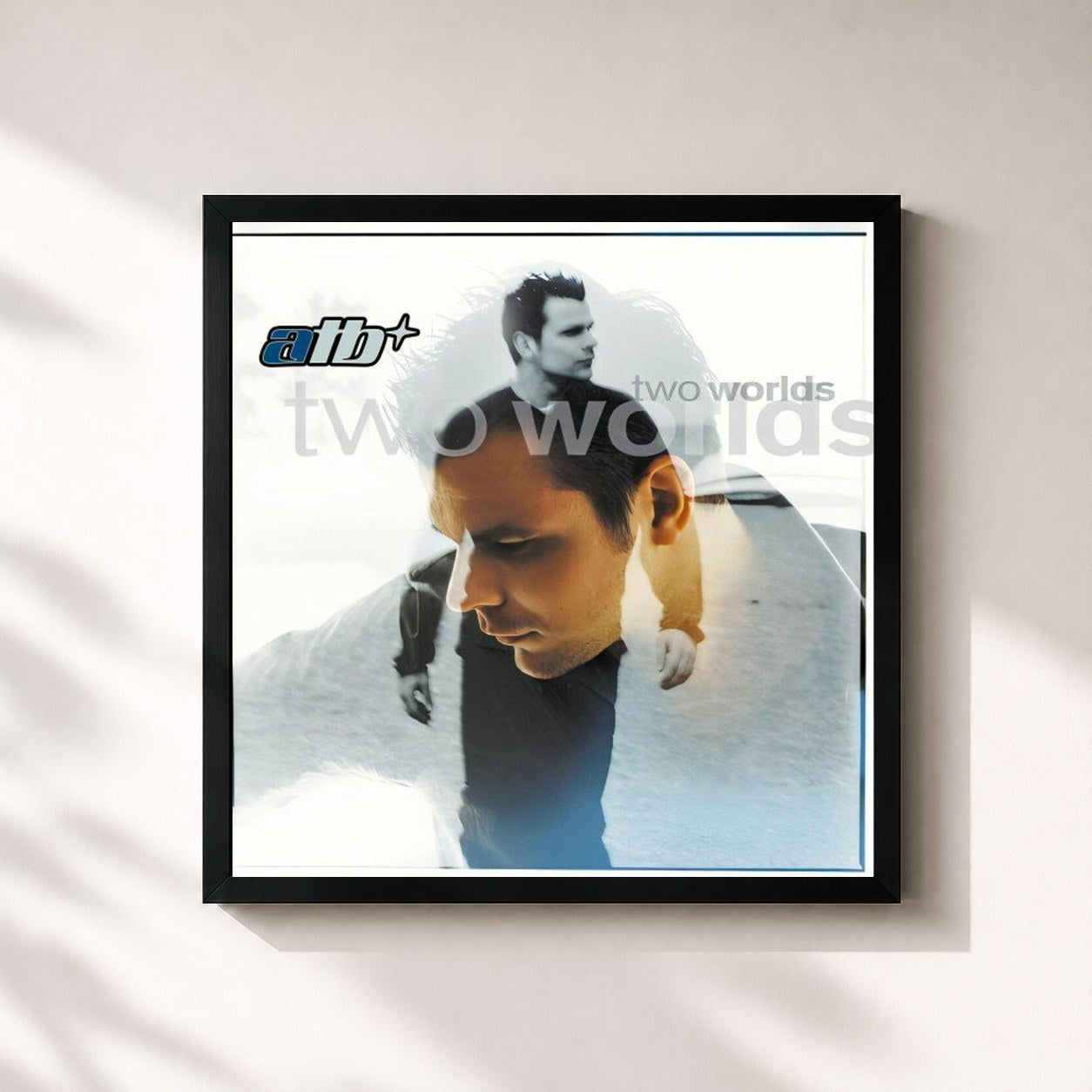 #noir Tableau carré de l'album Two Worlds de ATB, cadre noir 32x32 cm