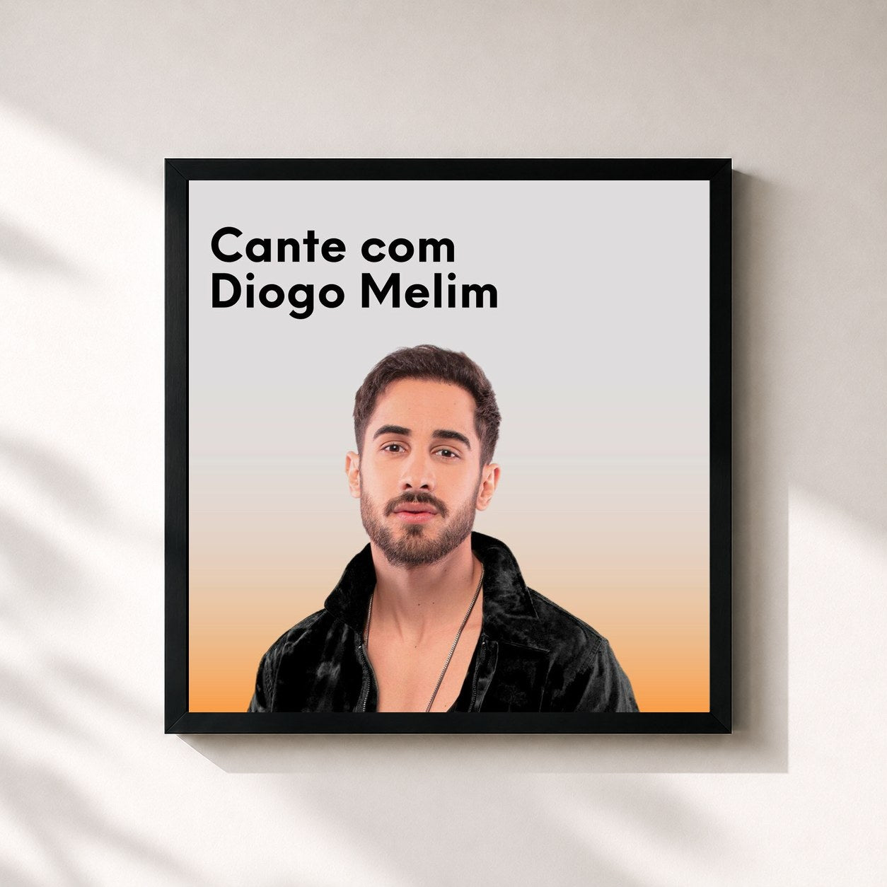 #noir Tableau carré de l'album Cante com Diogo Melim de Melim, cadre noir 32x32 cm