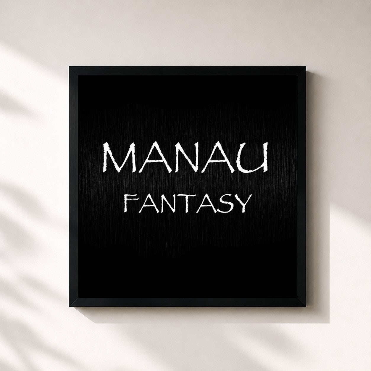 #noir Tableau carré de l'album Fantasy de Manau, cadre noir 32x32 cm