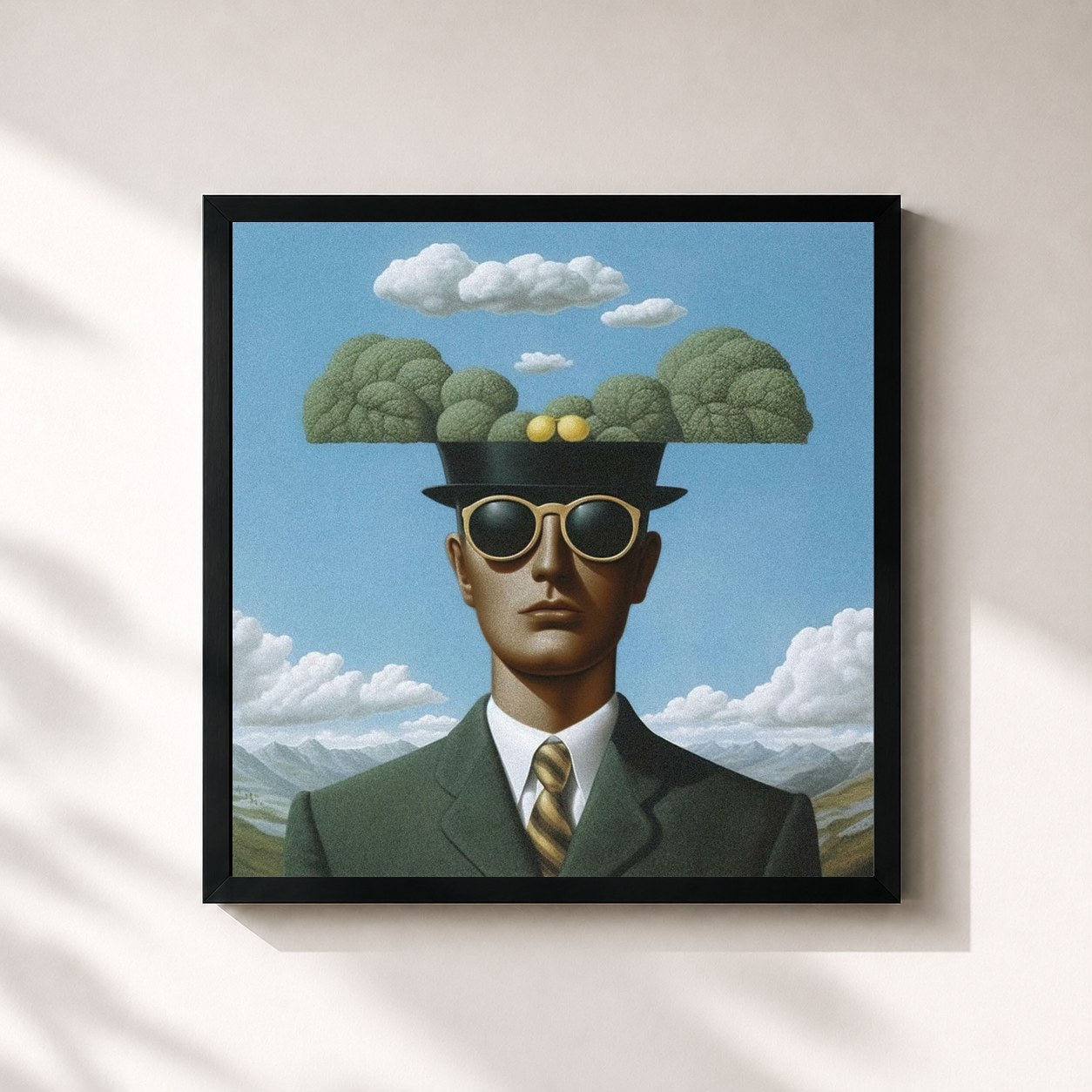 #noir Tableau carré de l'album Mr.AAA de 404Billy, cadre noir 32x32 cm