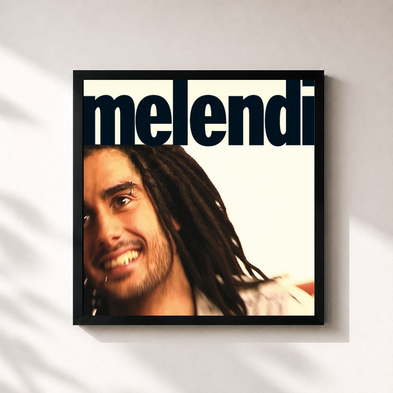 #noir Tableau carré de l'album Sin Noticias De Holanda de Melendi, cadre noir 32x32 cm