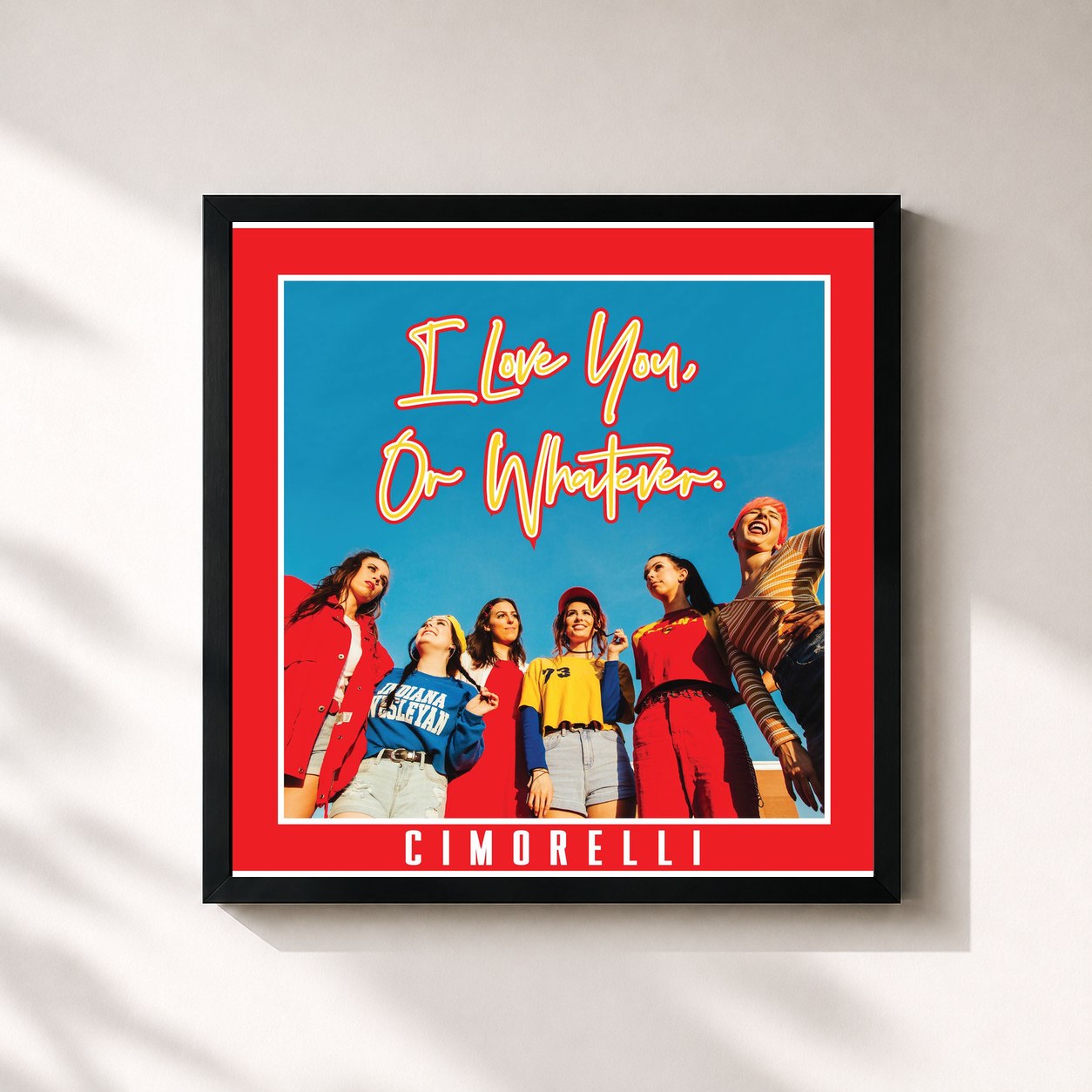 #noir Tableau carré de l'album I Love You, or Whatever. de Cimorelli, cadre noir 32x32 cm