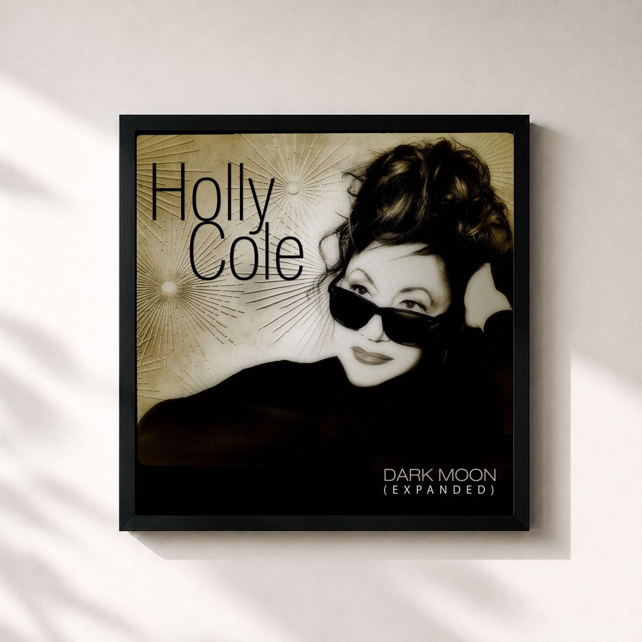 #noir Tableau carré de l'album Dark Moon (Expanded) de Holly Cole, cadre noir 32x32 cm
