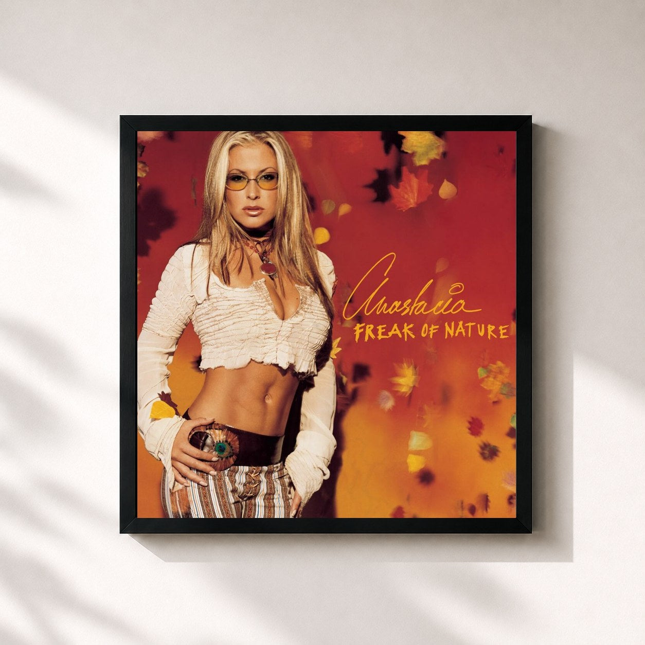 #noir Tableau carré de l'album Freak of Nature de Anastacia, cadre noir 32x32 cm
