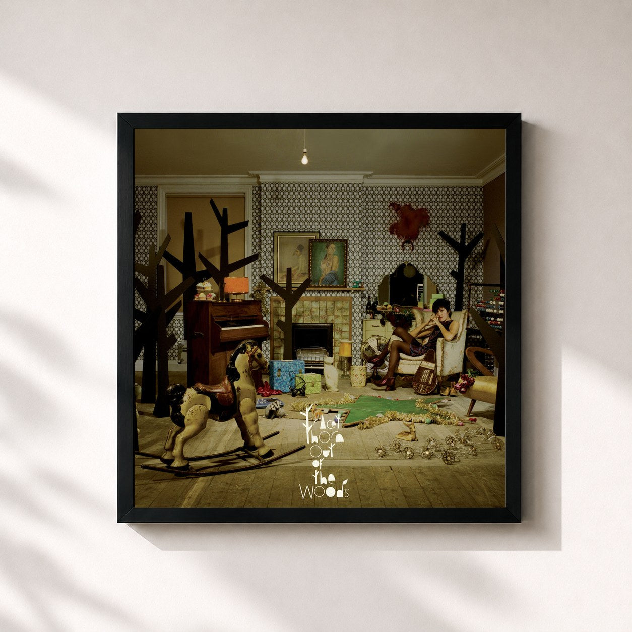 #noir Tableau carré de l'album Out Of The Woods de Tracey Thorn, cadre noir 32x32 cm