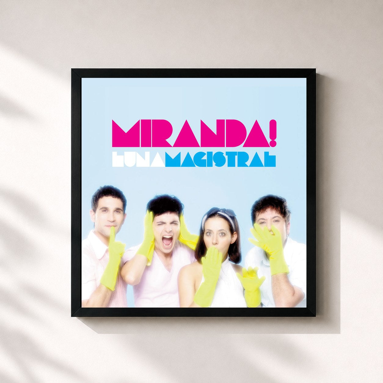 #noir Tableau carré de l'album Luna Magistral de Miranda!, cadre noir 32x32 cm