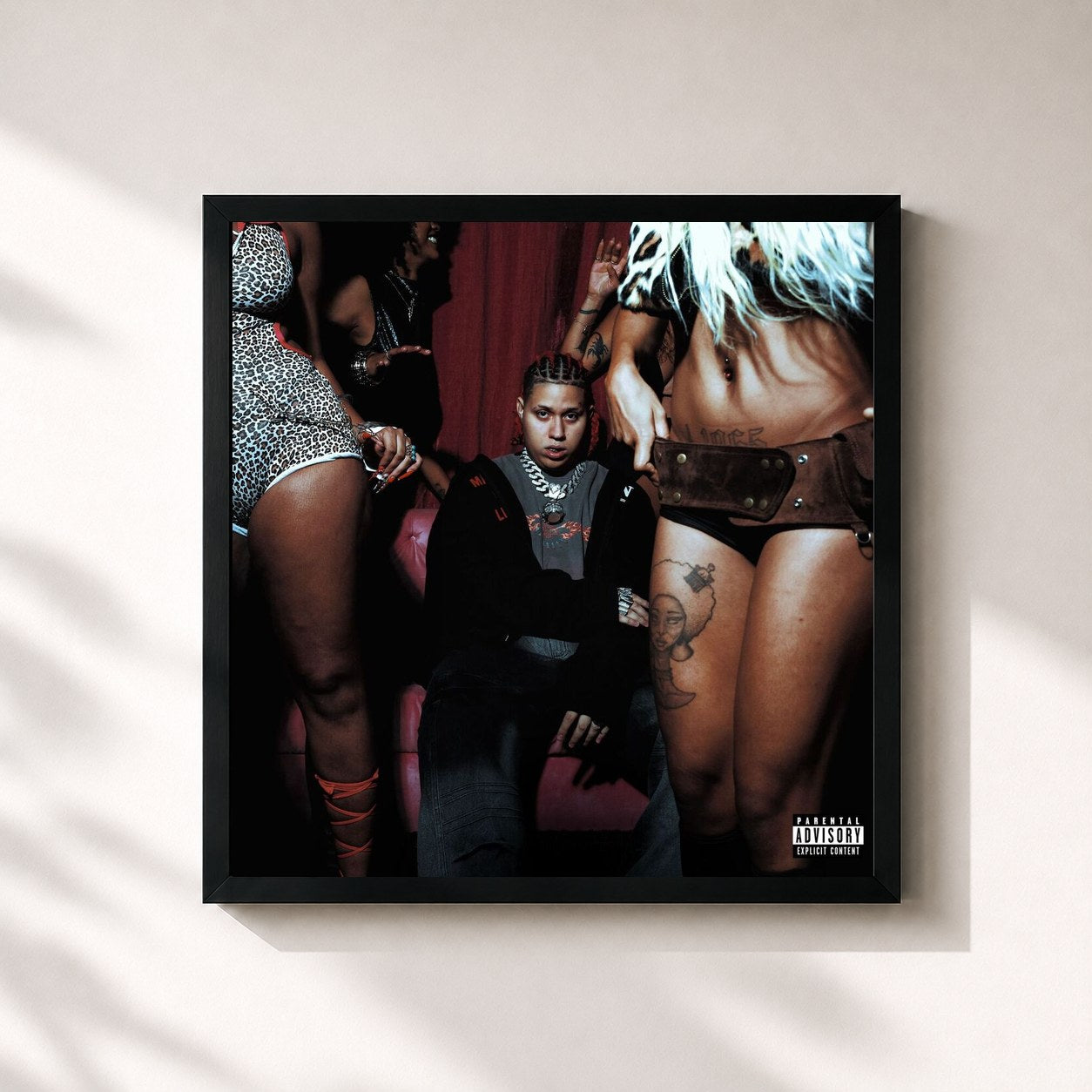 #noir Tableau carré de l'album 808 CLUB: AFTER de WIU, cadre noir 32x32 cm