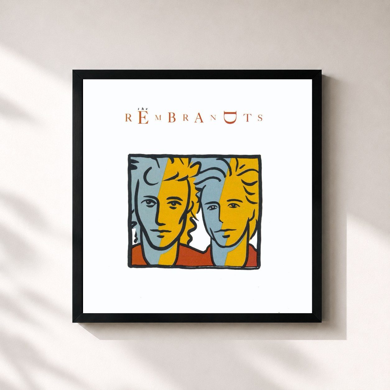 #noir Tableau carré de l'album The Rembrandts de The Rembrandts, cadre noir 32x32 cm