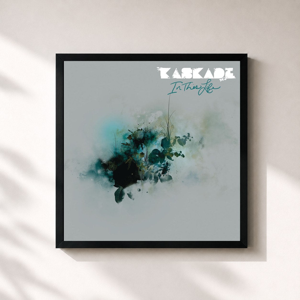 #noir Tableau carré de l'album In This Life de Kaskade, cadre noir 32x32 cm