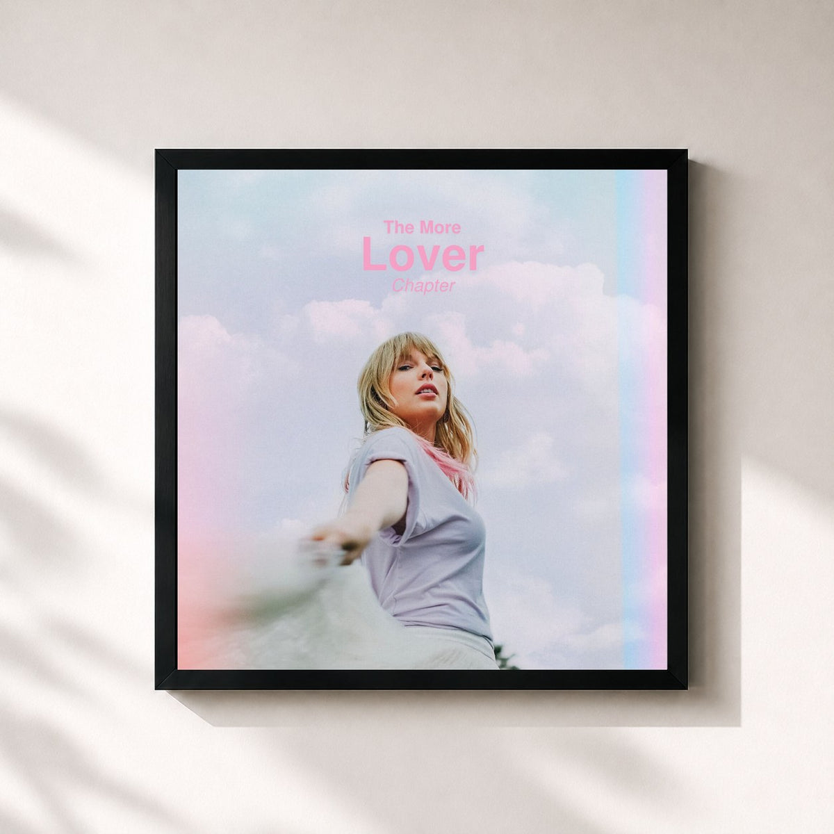 #noir Tableau carré de l'album The More Lover Chapter de Taylor Swift, cadre noir 32x32 cm