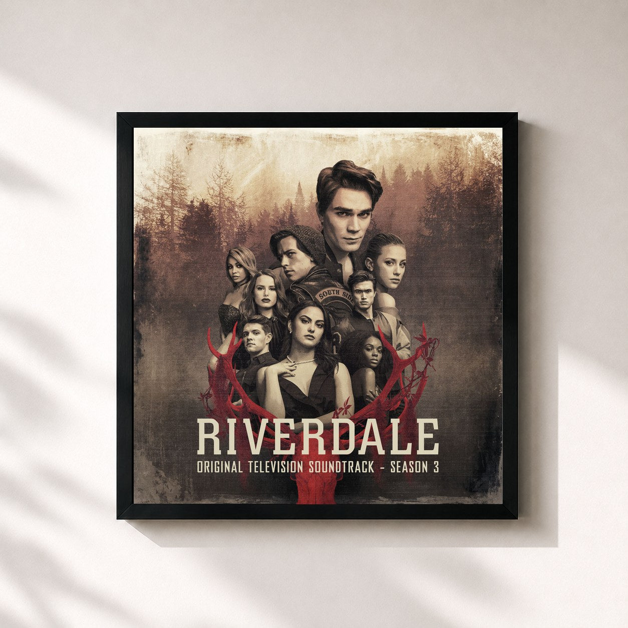 #noir Tableau carré de l'album Riverdale: Season 3 (Original Television Soundtrack) de Riverdale Cast, cadre noir 32x32 cm
