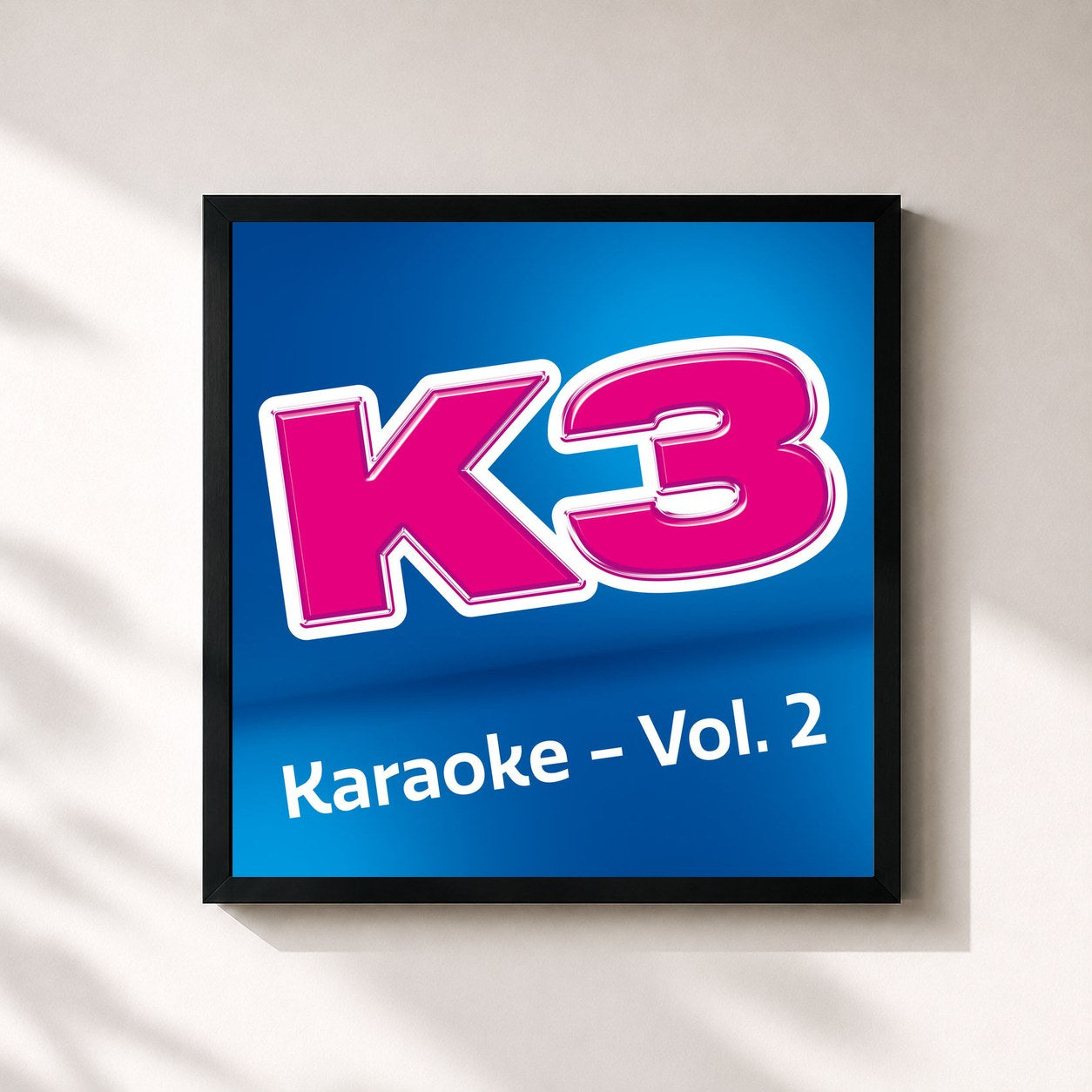 #noir Tableau carré de l'album K3 karaoke - Vol 2 de K3, cadre noir 32x32 cm