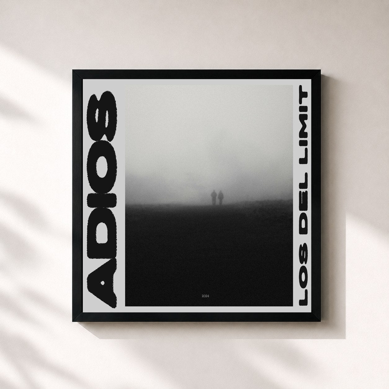 #noir Tableau carré de l'album Adios de Los Del Limit, cadre noir 32x32 cm