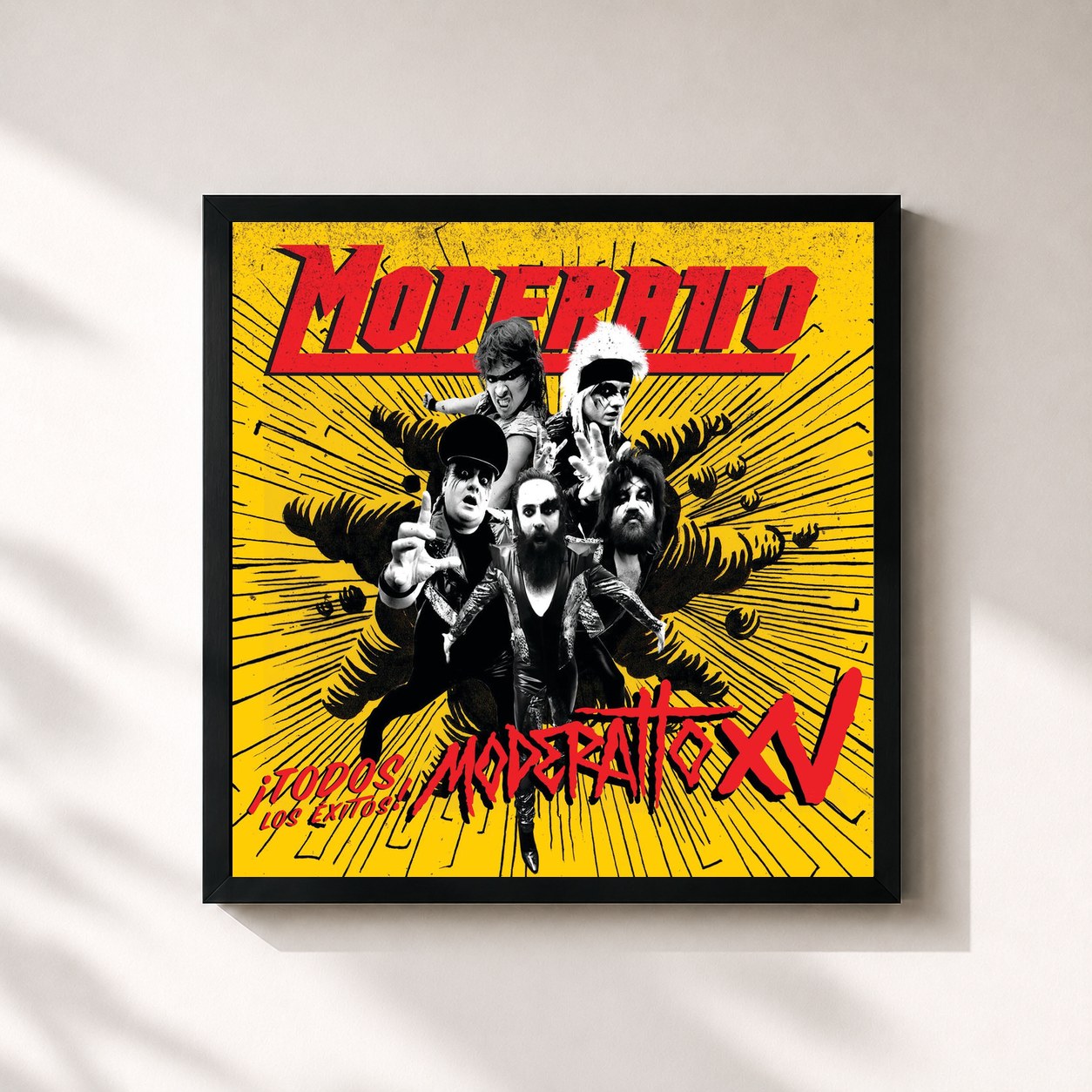 #noir Tableau carré de l'album Moderatto XV de Moderatto, cadre noir 32x32 cm