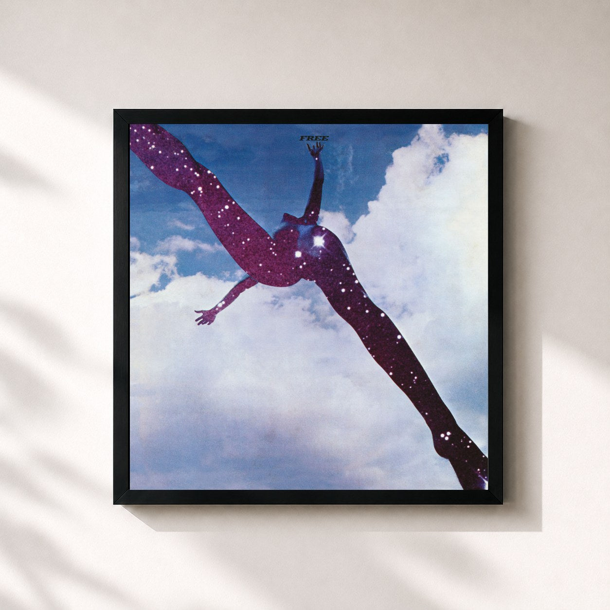 #noir Tableau carré de l'album Free de Free, cadre noir 32x32 cm