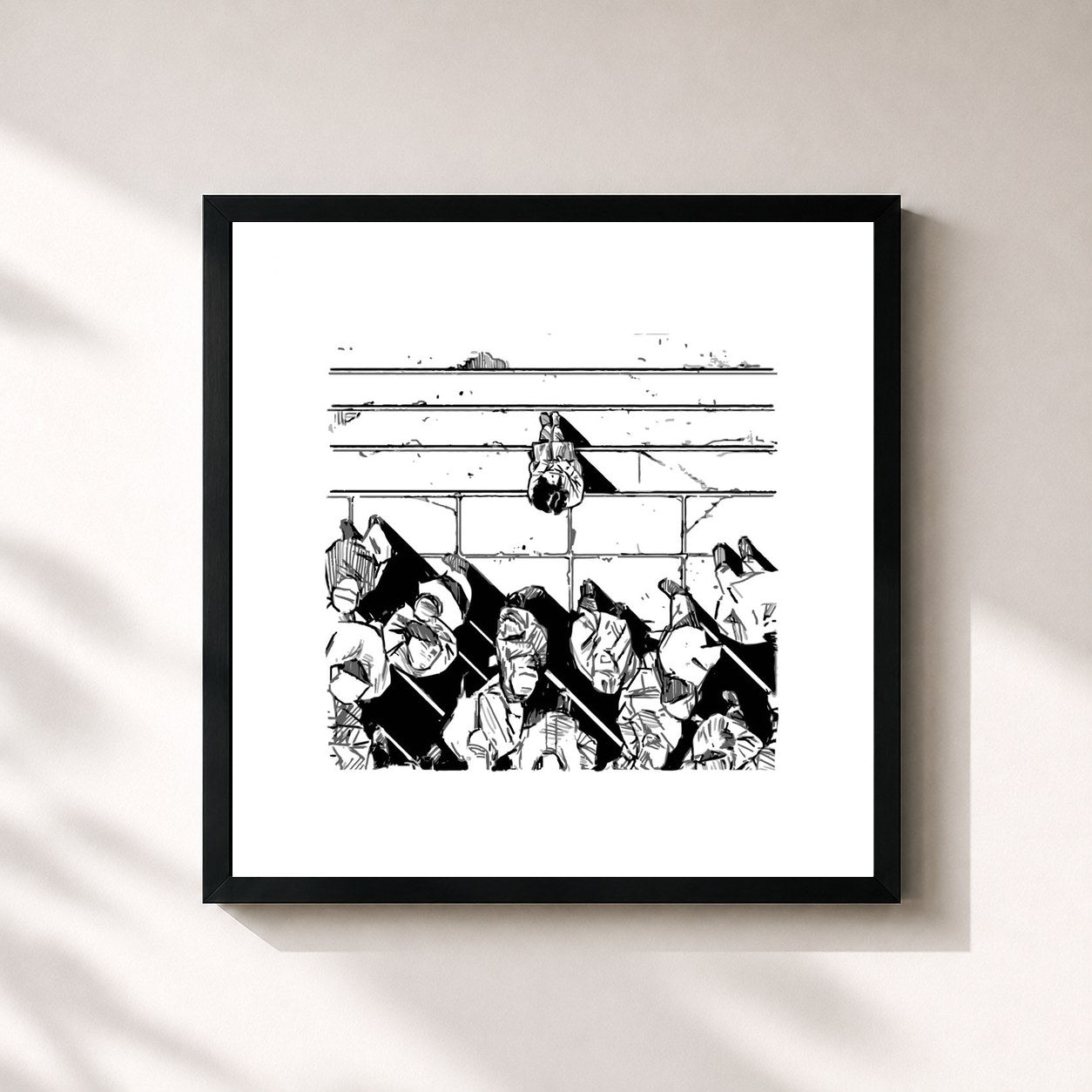 #noir Tableau carré de l'album Teoria Del Contrario de Dani Faiv, cadre noir 32x32 cm