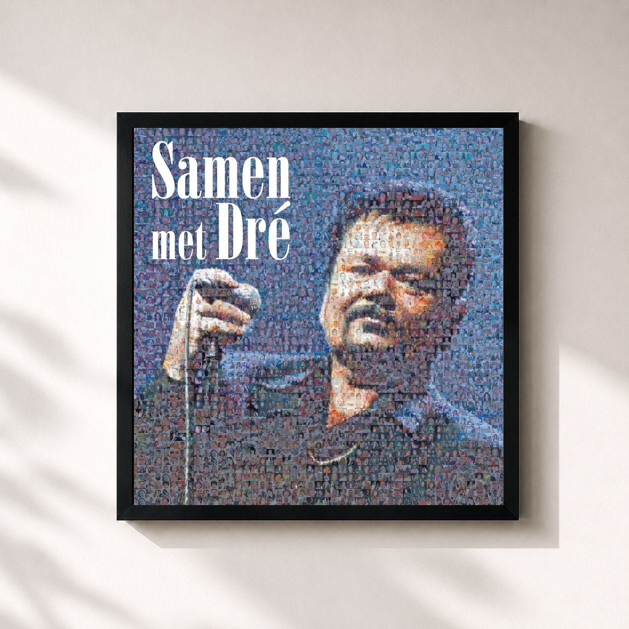 #noir Tableau carré de l'album Samen Met Dré de André Hazes, cadre noir 32x32 cm