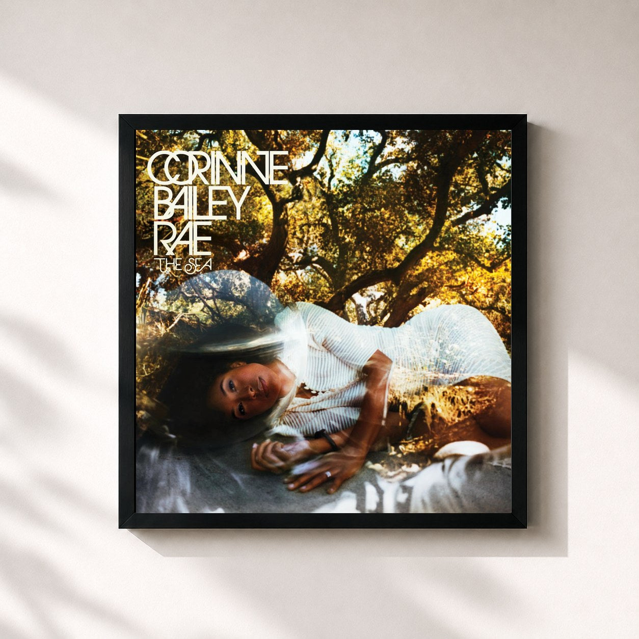 #noir Tableau carré de l'album The Sea de Corinne Bailey Rae, cadre noir 32x32 cm