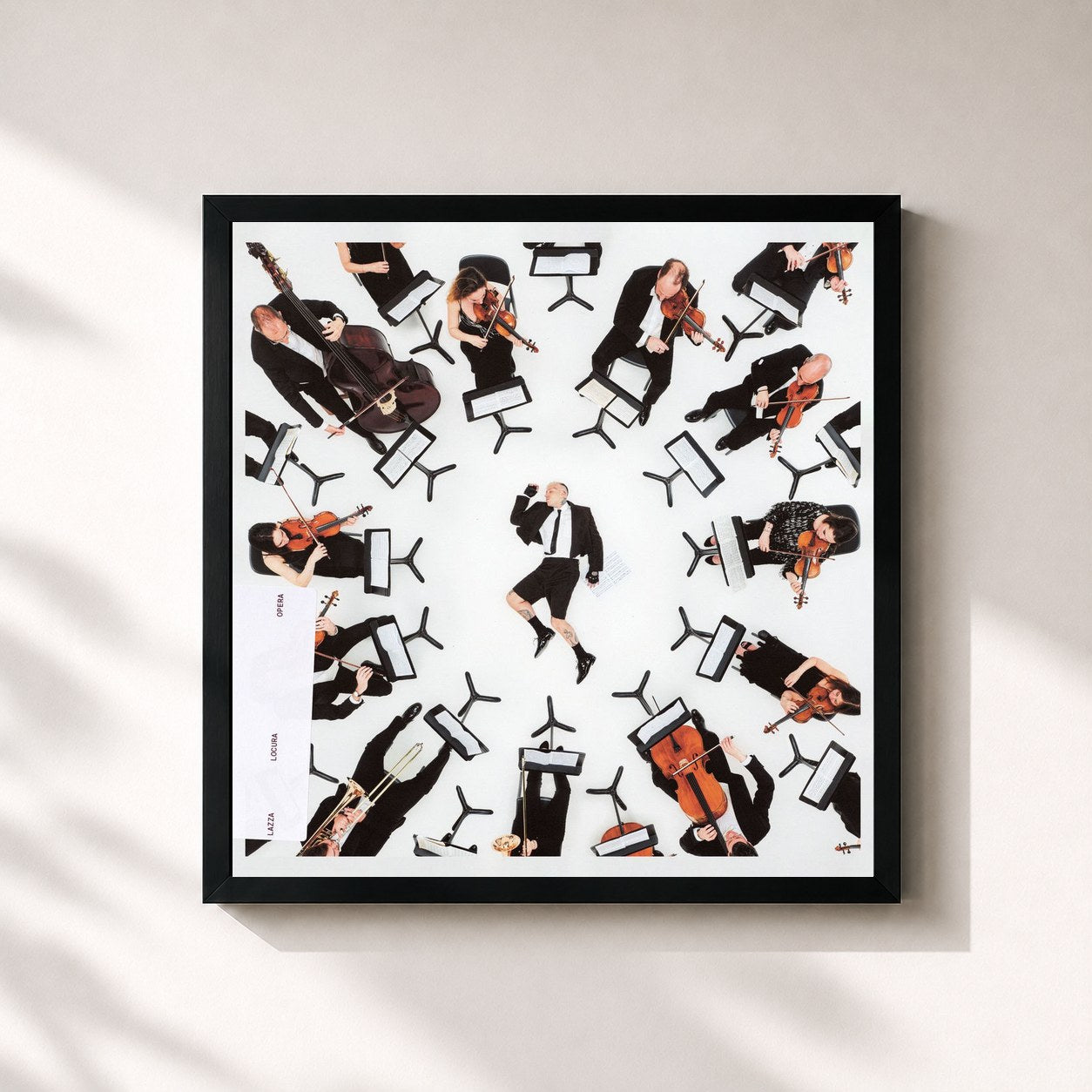 #noir Tableau carré de l'album LOCURA (Opera) de Lazza, cadre noir 32x32 cm