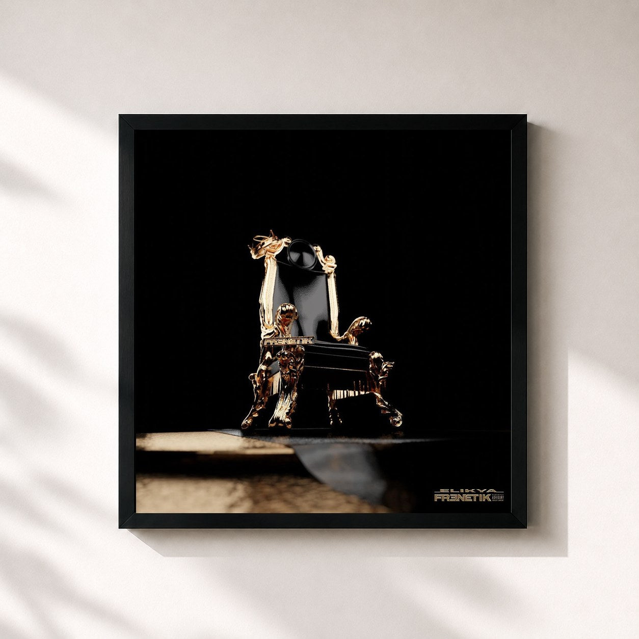 #noir Tableau carré de l'album Elikya (Mouvement historique #5) de Frenetik, cadre noir 32x32 cm