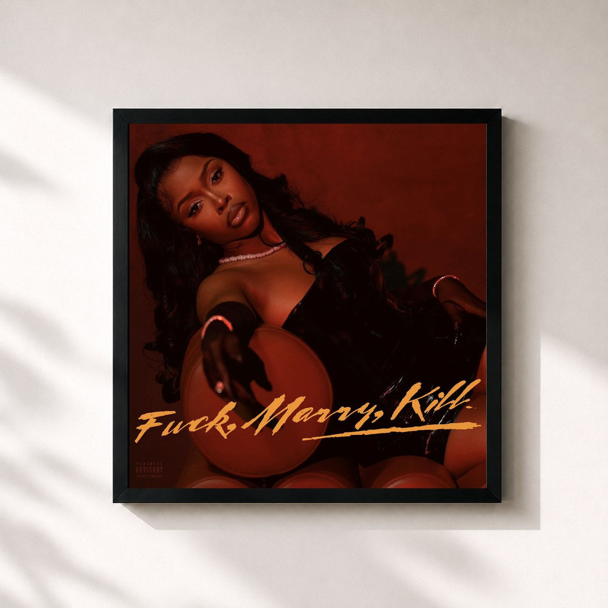 #noir Tableau carré de l'album Fuck, Marry, Kill de Tink, cadre noir 32x32 cm