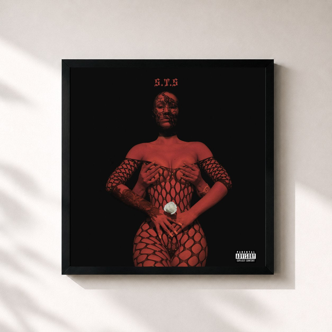 #noir Tableau carré de l'album Survive The Summer de Iggy Azalea, cadre noir 32x32 cm