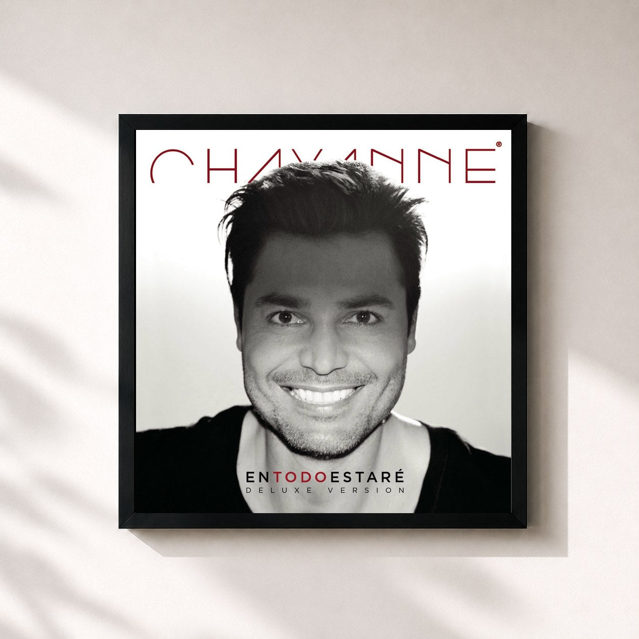 #noir Tableau carré de l'album En Todo Estaré (Deluxe Edition) de Chayanne, cadre noir 32x32 cm