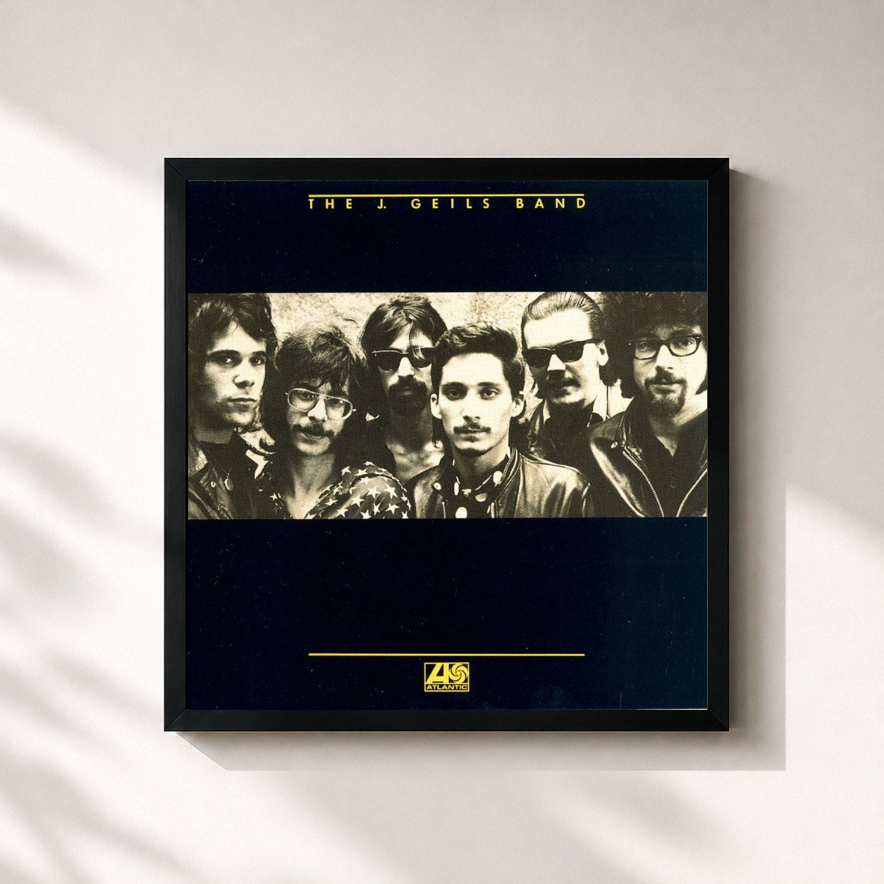 #noir Tableau carré de l'album The J. Geils Band de The J. Geils Band, cadre noir 32x32 cm