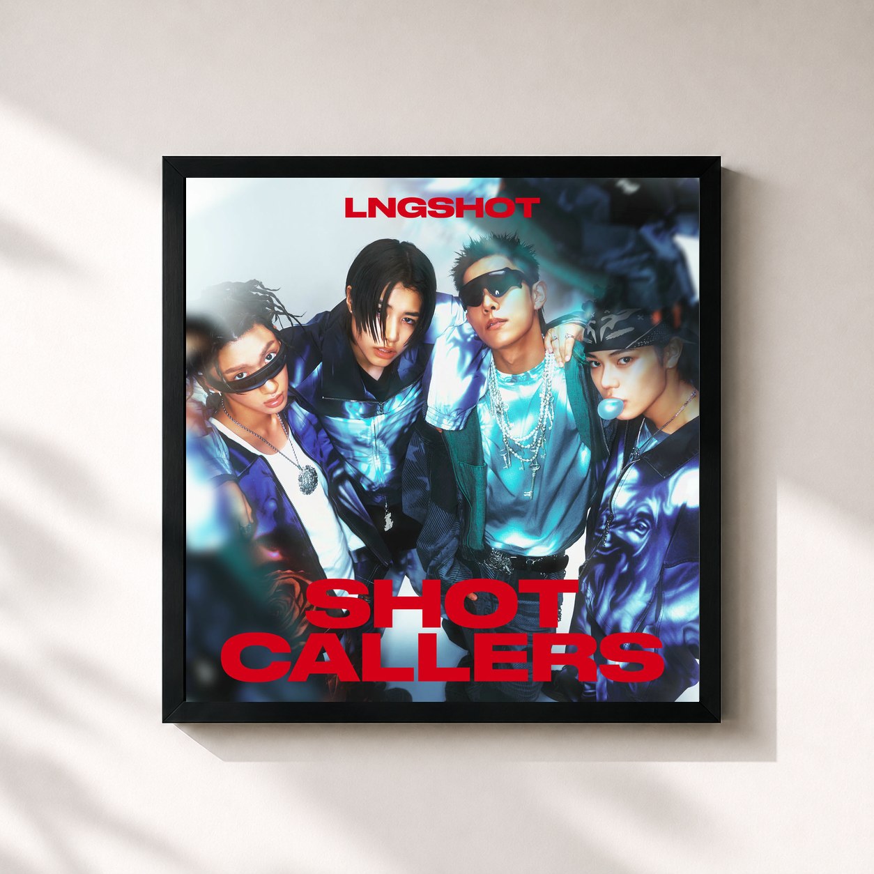 #noir Tableau carré de l'album SHOT CALLERS de LNGSHOT, cadre noir 32x32 cm