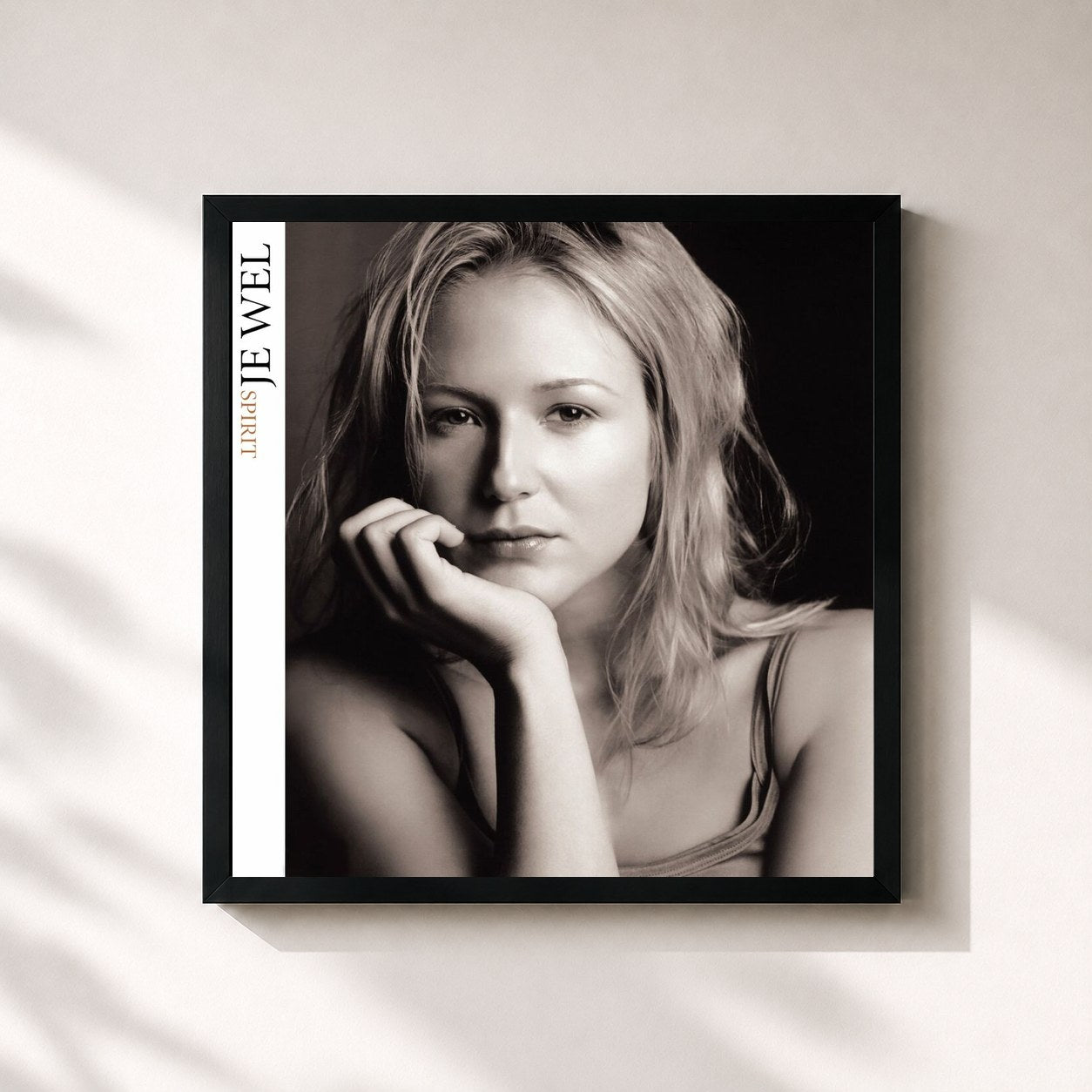 #noir Tableau carré de l'album Spirit de Jewel, cadre noir 32x32 cm