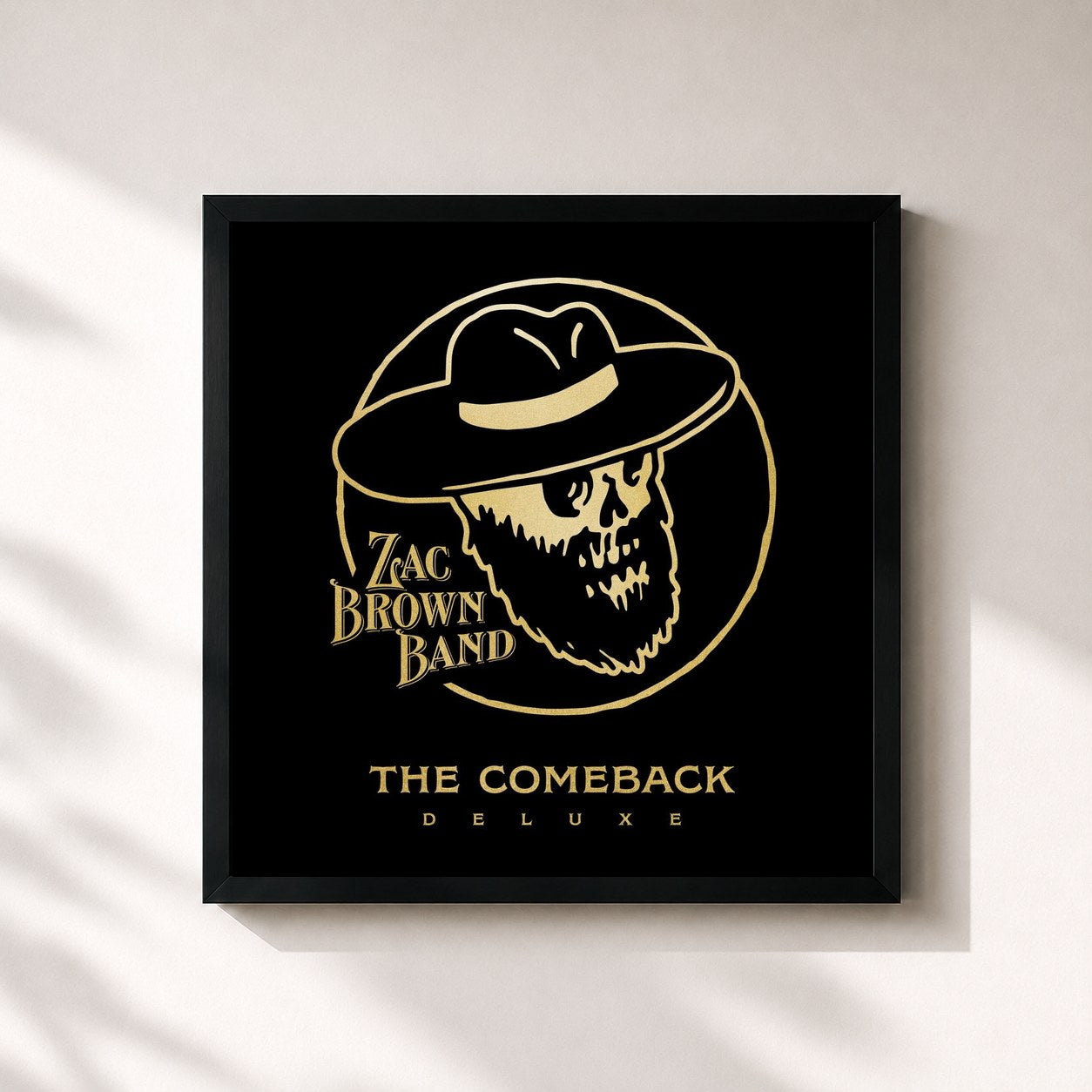 #noir Tableau carré de l'album The Comeback (Deluxe) de Zac Brown Band, cadre noir 32x32 cm