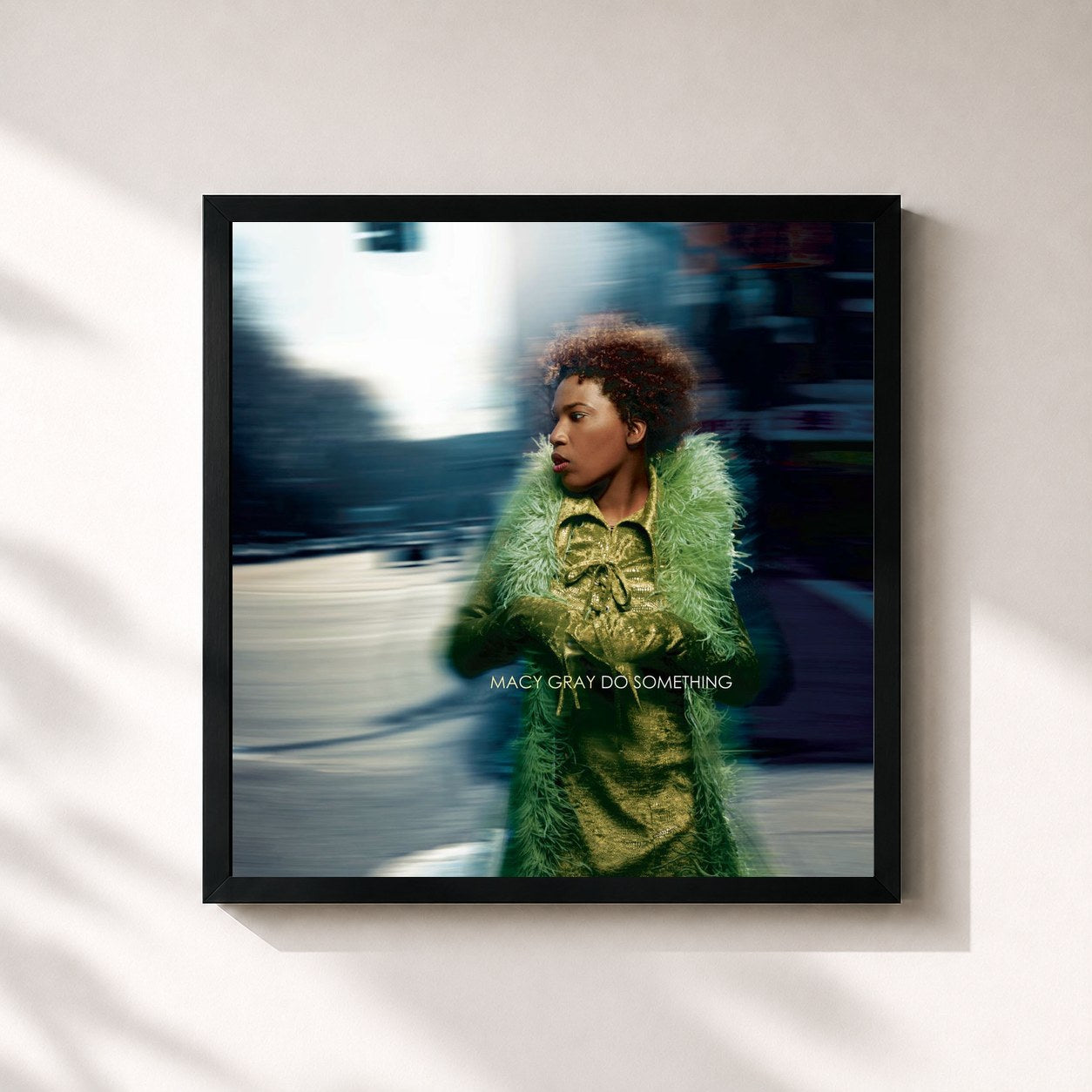 #noir Tableau carré de l'album Do Something (The Remixes) - EP de Macy Gray, cadre noir 32x32 cm
