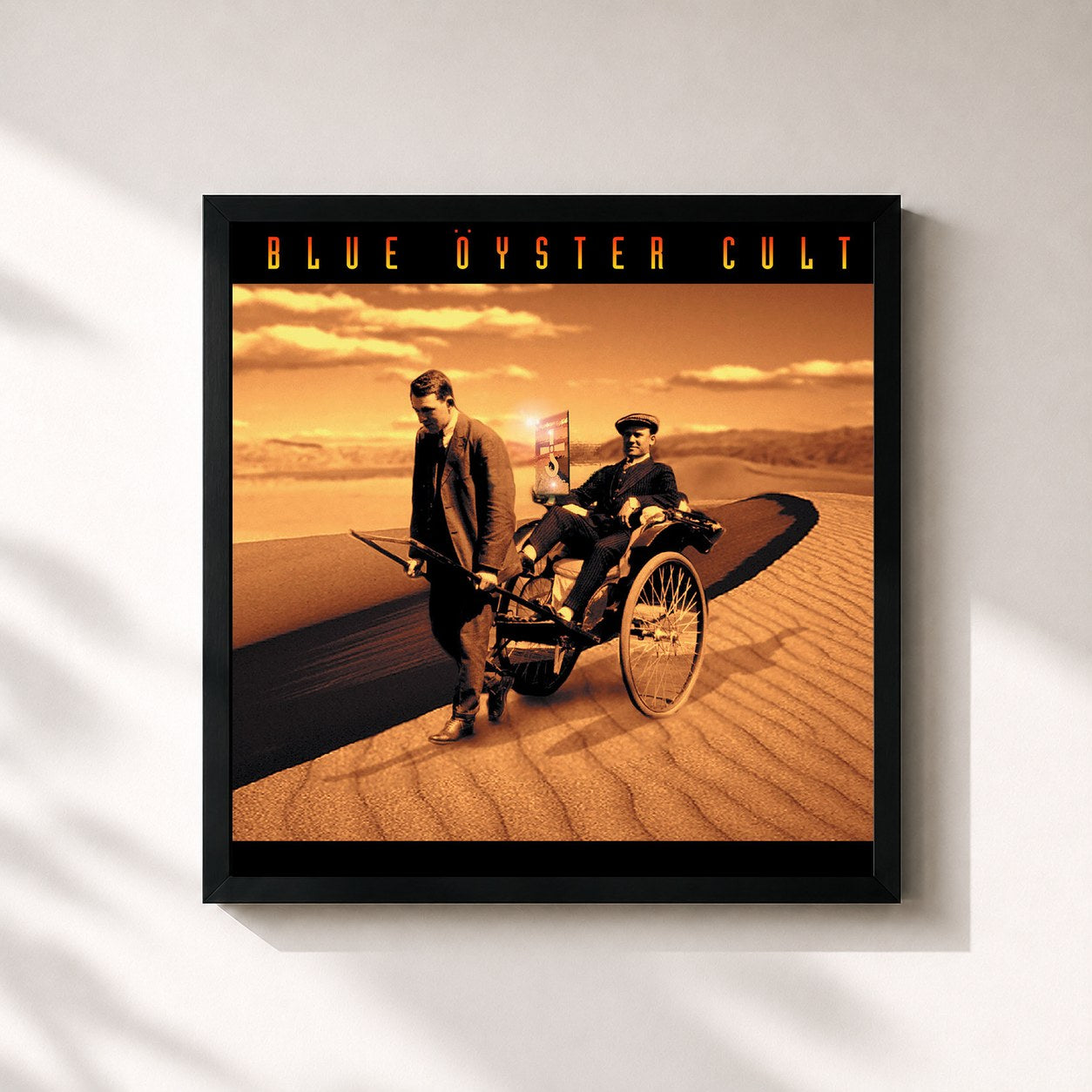 #noir Tableau carré de l'album Curse of the Hidden Mirror de Blue Öyster Cult, cadre noir 32x32 cm
