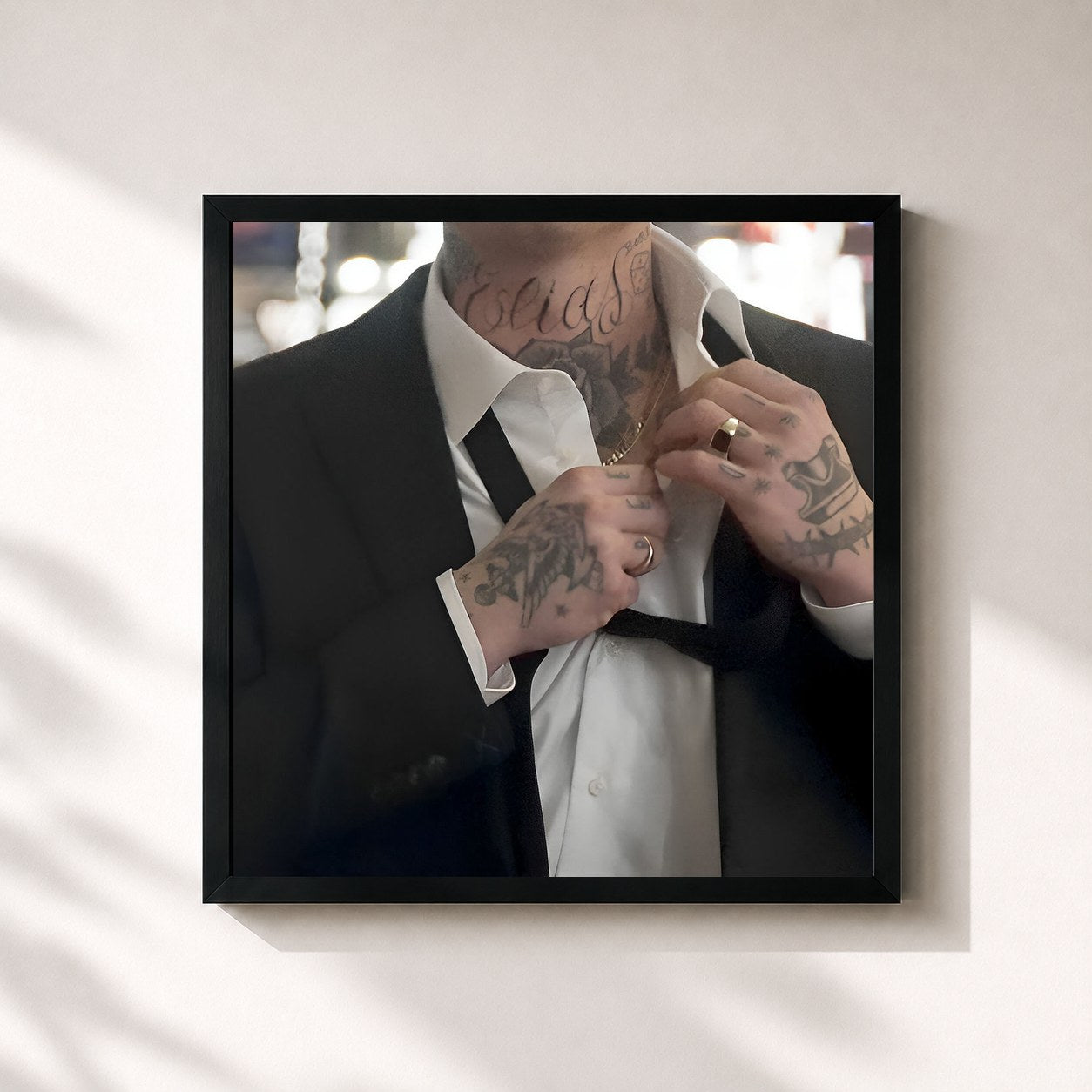 #noir Tableau carré de l'album Where Did All The Cool Kids Go? de Douwe Bob, cadre noir 32x32 cm