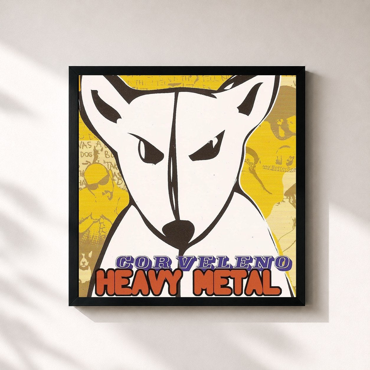 #noir Tableau carré de l'album Heavy Metal (Album) de Cor Veleno, cadre noir 32x32 cm