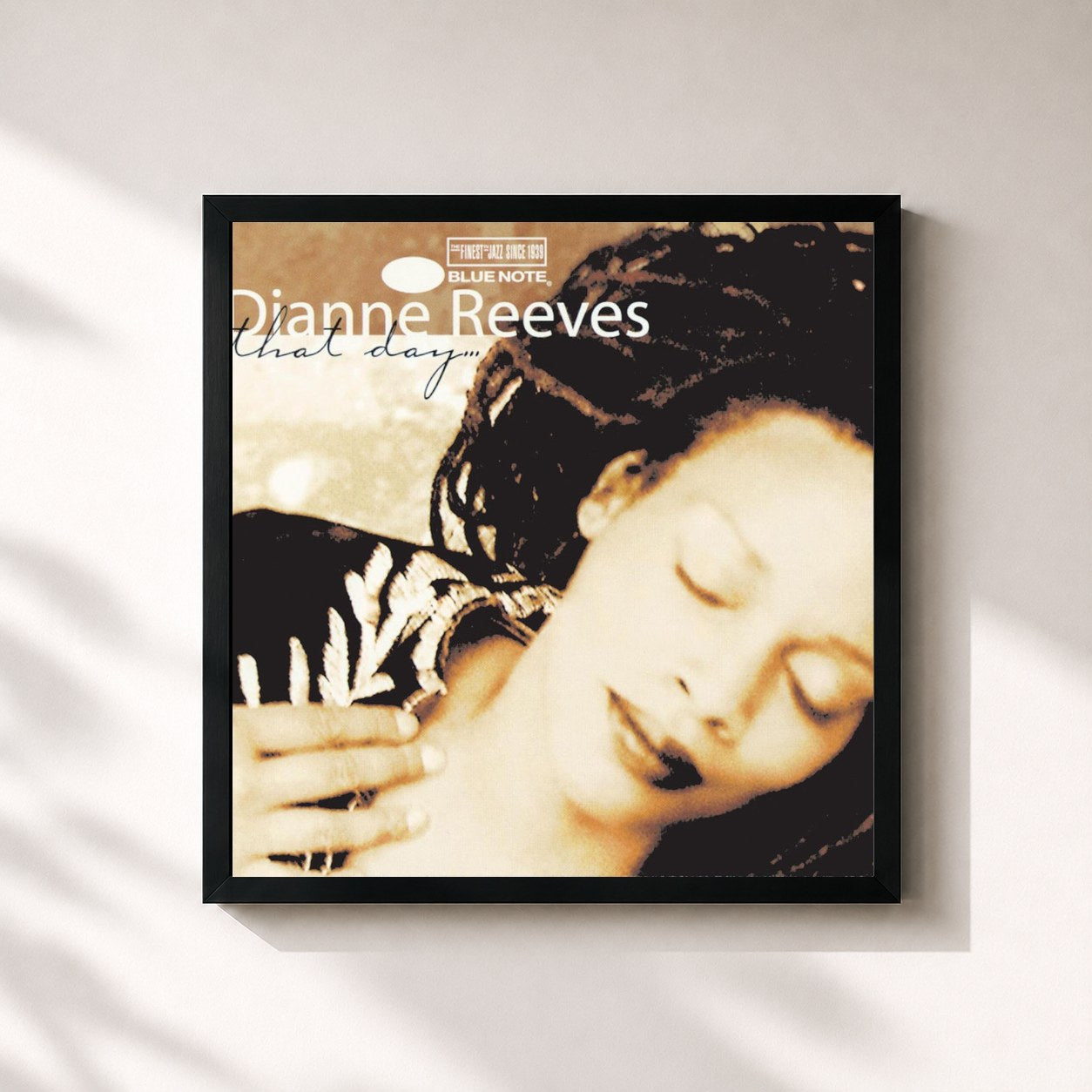 #noir Tableau carré de l'album That Day . . . de Dianne Reeves, cadre noir 32x32 cm